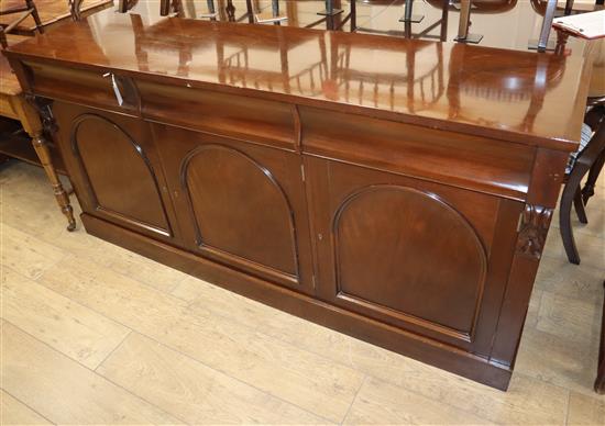 A Victorian style mahogany sideboard W.83cm